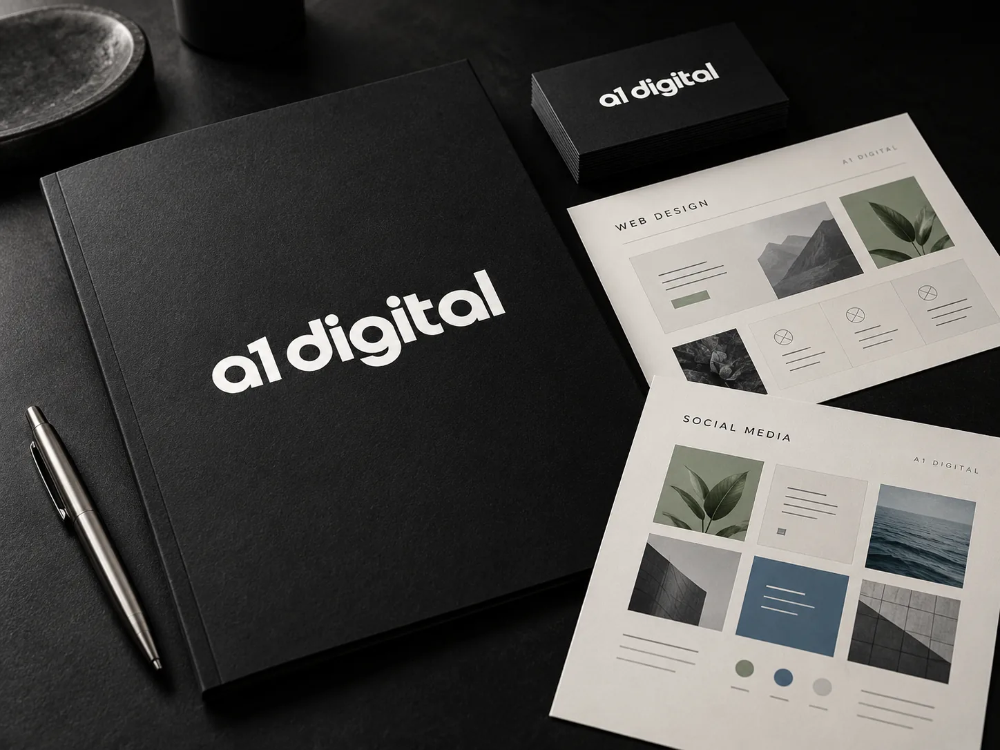 Materiały projektowe z logo A1 Digital