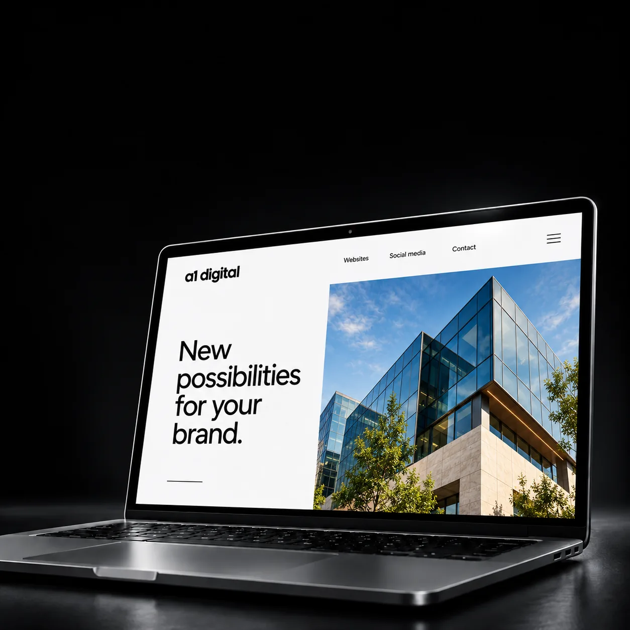 Minimal website concept featuring architectural photography